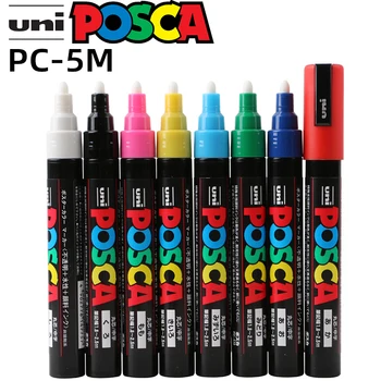 1 шт. UNI Posca Маркер Ручка PC-5M POP Плакат Рекламный знак на водной основе Граффити Ручка 1,8-2,5 мм Кисть для рисования Художественные принадлежности