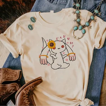Мадока футболки женская уличная одежда с графикой, летние футболки для девочек с рисунком