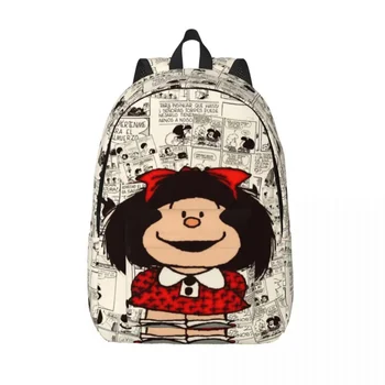 Аниме Mafalda Рюкзак для ноутбука Мужчины Женщины Повседневная сумка для книг для студентов колледжа Мультяшные кавайные сумки