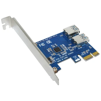 NEW-PCI-E 1 To 2 PCI Express 16X Slot External Riser Card Adapter Board Pcie Port Multiplier Card Для машины для майнинга биткойнов