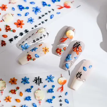 Персонаж Древний костюм Античный стиль Китайские наклейки для ногтей Маникюрные аксессуары Цветы Наклейки для ногтей Украшения для ногтей