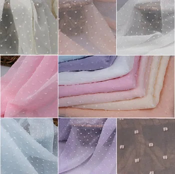 150 см ширина 100% полиэстер Цвета Шифоновая ткань в точку, жоржетная ткань для одежды своими руками, флизелин, шторы, свадебные, скарт