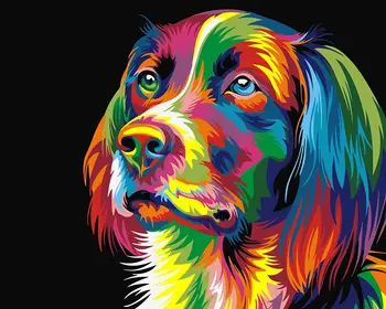 2023 5D DIY мозаика новая кирпичная живопись красивая красочная собака украшение дома полный квадрат / круглый бриллиант