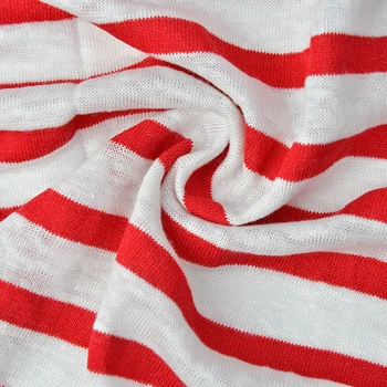  полосатый швейный материал французский льняной трикотаж трикотажная ткань для летних футболок 50 * 168 см / шт. K302728