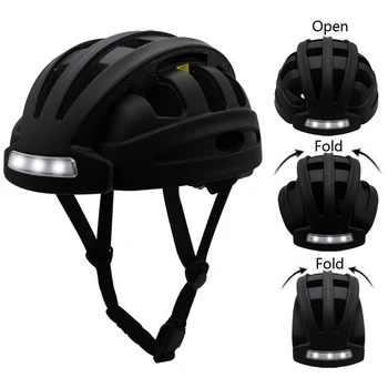 LED Портативный городской шлем для верховой езды Складной велосипедный MTB Дорожный шлем Велосипед Легкий с задним фонарем Фара