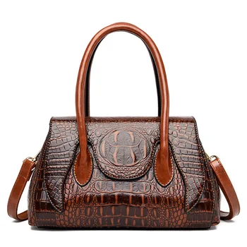 Женская сумка Роскошные кожаные сумки из крокодила Европейская и американская сумка на плечо большой емкости