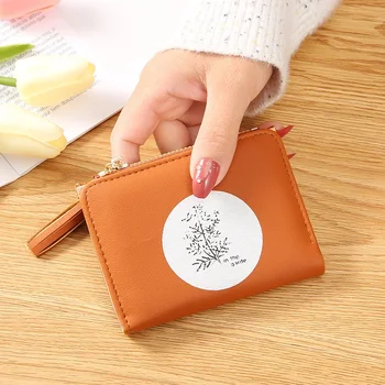 Короткая женская сумочка корейская симпатичная студенческая свежая двухскладная студенческая сумка простой кошелек для монет с пряжкой из нескольких карт