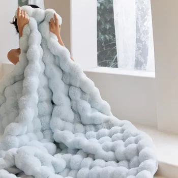 Меховое одеяло для зимы Роскошное тепло Супер удобные одеяла для кроватей Высококачественное теплое зимнее одеяло для дивана