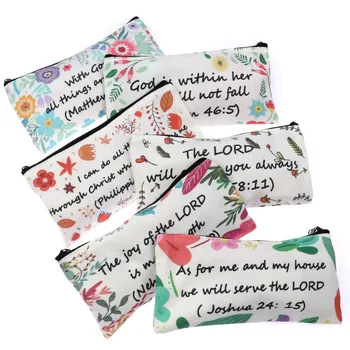6 шт. Мягкие, гладкие, приятные для кожи сумки для библейских карандашей Вдохновляющая цитата Библия Стих Пенал идеальный детский подарок