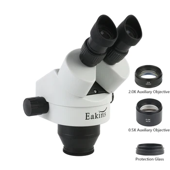 3.5X-90X Бинокулярный стерео микроскоп с непрерывным зумом WF10X / 20 мм Окуляр Резиновые защитные кожухи для пайки печатных плат телефона