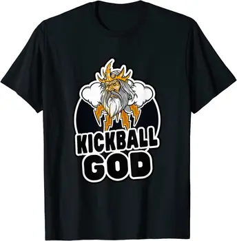 Kickball God Retro Ball Party O-Neck Хлопковая футболка Мужчины Женщины Повседневная С коротким рукавом Свободная футболка Дропшиппинг