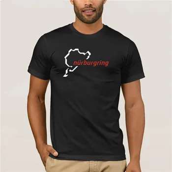 Модная летняя футболка Классический Нюрбургринг Карта трасс Графический свитер Модная мужская футболка с принтом Короткий рукав