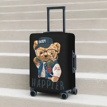 Bear Наслаждайтесь счастливым чехлом чехла чемодана Манга Защита путешествий Отпуск Эластичные запасы багажа