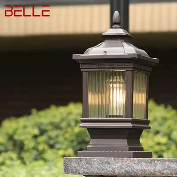BELLE Открытый классический столб Светильник Простой электрический светодиодный столб Водонепроницаемый для виллы Двор Ретро Сад Пейзаж
