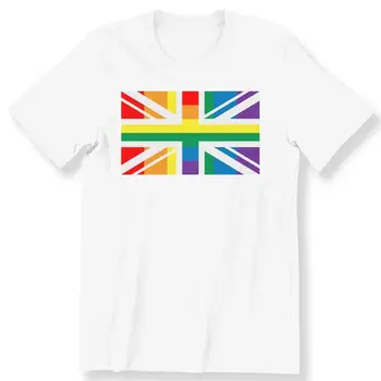 Великобритания Радуга ЛГБТ Флаг Гордость Мужская женская футболка Радуга Прайд ЛГБТ футболка
