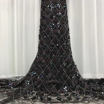  африканская кружевная ткань 2022 высокое качество кружевные пайетки французская сетка марля сетчатая ткань кружева ткань свадебного платья J40331