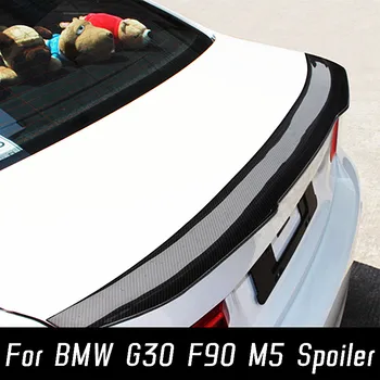Для 2016-2022 BMW 5 серии G30 F90 520i 530i 540i M550i M5 Carbon Fibe PSM Style Задняя крышка багажника Автомобильный спойлер Крылья Аксессуары
