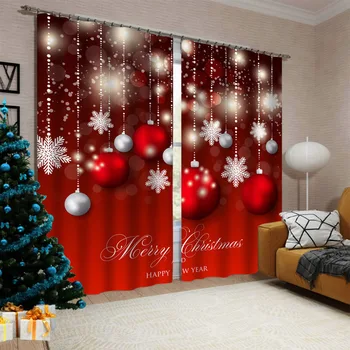 Пользовательские фото рождественские шторы 3D-печатная занавеска для душа водонепроницаемая украшение дома