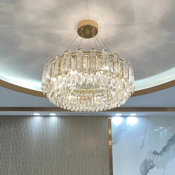 Светодиодный прозрачный подвесной светильник Современная хрустальная люстра Освещение 2024 Роскошные люстры Lampe Lustres Декор гостиной Люстра Lamparas