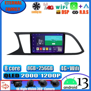 9 дюймовый автомобильный экран Android 13 для Seat Leon 3 2012 - 2020 Беспроводной мультимедийный видеоплеер Carplay Навигация Стерео 4G LTE WIFI