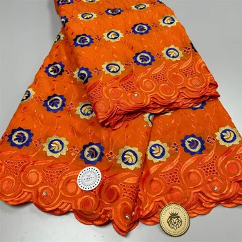 Горячее швейцарское кружево вуаль с камнями 2023 Высокое качество Африканская 100% хлопковая кружевная ткань Нигерийская ткань для женщин Сбор платьев