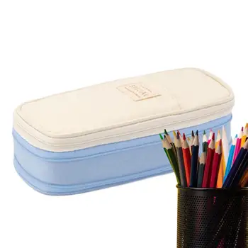  Студенческая сумка для карандашей большой емкости Двухслойная сумка для карандашей Простой многофункциональный пенал из макаронов Сумка для карандашей Сумка для карандашей