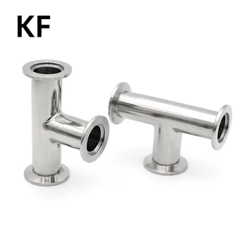 KF Вакуумный равный тройник KF16 KF25 KF40 KF50 304 из нержавеющей стали с тройным зажимом Трубка для фитинга труб