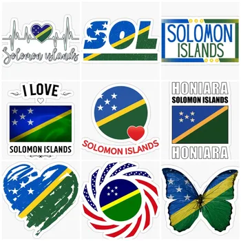 Соломоновы острова SLB Флаг Карта Креативная наклейка Виниловый ноутбук Грузовик Стена Авто Велосипед Фургон Дверь Шлем Гонки Внедорожная стеклянная наклейка