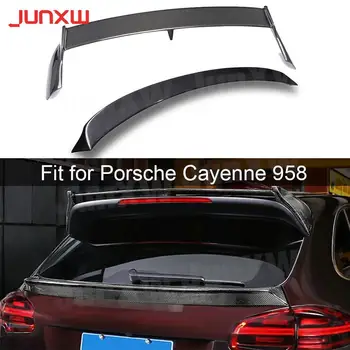 Карбоновый спойлер на задней крыше Средние крылья подходят для Porsche Cayenne 958 SUV 4 Door GTS S Sport 2015 2016 2017
