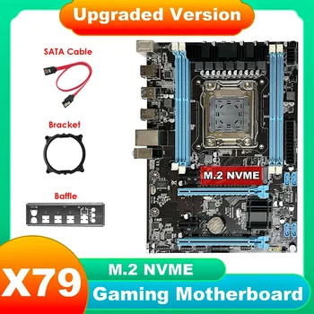 X79 Материнская плата + кабель SATA + перегородка + кронштейн LGA2011 Поддержка M.2 NVME Gigabit LAN 4XDDR3 для процессора Xeon E5 2630 E5 2660 V1 V2