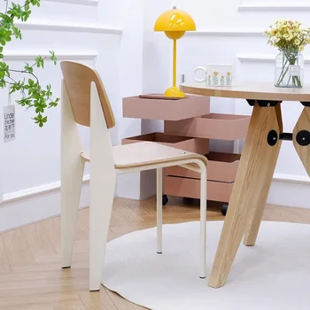 Винтажные деревянные обеденные стулья Скандинавский элегантный Kawaii Дизайн стула для гостиной Антицарапина Sillas Para Comedor Домашняя мебель