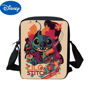 MINISO Disney Сумка через плечо Stitch Печатная сумка для хранения Сумка для студентов Школьные сумки для девочек Рюкзак для детей