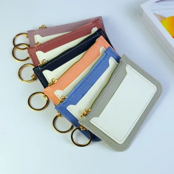 корейская версия новой женской сумки карточная сумка Женская простая сумочка компактная молния сплошной цветной зажим для визитной карточки