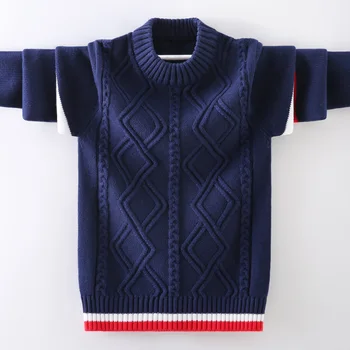  Свитер для мальчиков Сращивание Паттер Дизайн 100% хлопок Детские вязаные свитера пуловер для школьников 120-170 Детская одежда LC080