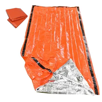  Аварийный спальный мешок PE Теплоизоляция Оранжевый портативный Подходит для походов на открытом воздухе Кемпинг Первая помощь Выживание Спальный мешок