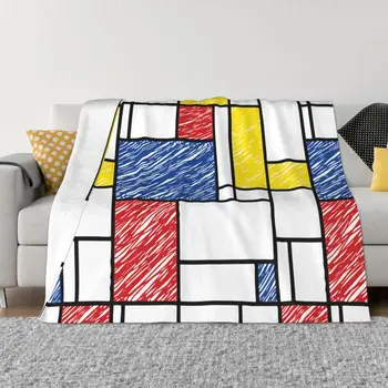  Минималистичные шерстяные одеяла современного искусства Геометрическая геометрия Потрясающее одеяло для домашнего гостиничного дивана