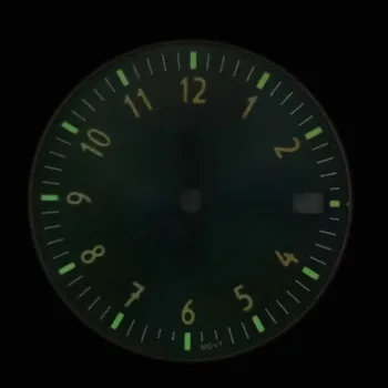 28,5 мм Один календарь Слабый зеленый Светящийся циферблат часов для NH35 / NH36 / 4R / 7S Движение Модифицированные циферблаты Часы Аксессуары