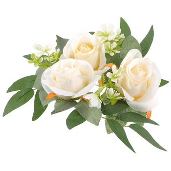 Искусственная роза Кольцо Цветок Венок Чай Светильник Кольцо Свадебный стол Центральный элемент
