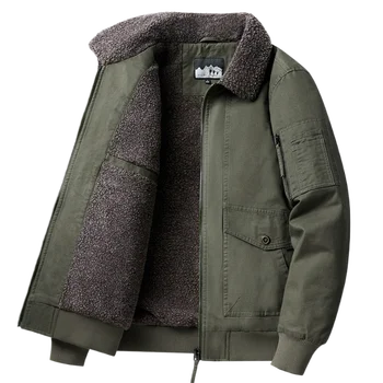 2023 Новая зимняя повседневная мужская бархатная куртка-поло с воротником из хлопка Мода Свободное однотонное бархатное хлопковое платье