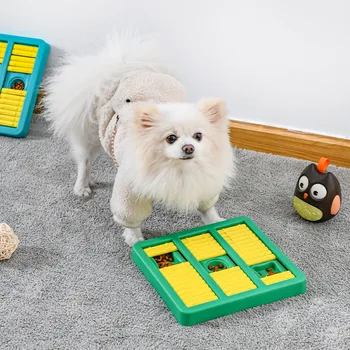 Игрушки-головоломки для собак Медленная кормушка Интерактивное повышение IQ щенка Диспенсер для еды Медленно поедание Нескользящая миска Игра по дрессировке домашних животных