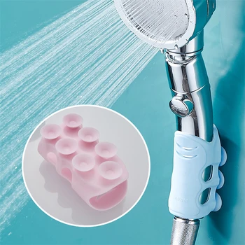 Силиконовый держатель для душа Прочный многоразовый съемный душ Ручной настенный кронштейн на присоске Кронштейн для душа Принадлежности для ванной комнаты