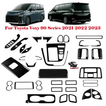 Для Toyota voxy noah 90 Series 2021 2022 2023 ABS Black аксессуары для интерьера стеклоподъемник переключение передач дверная ручка дверной ручки