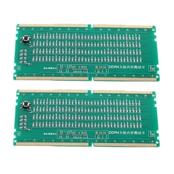 NEW-2X DDR4 Тестовая карта Слот для оперативной памяти Выход Светодиодный тестер для ремонта материнской платы для настольных компьютеров