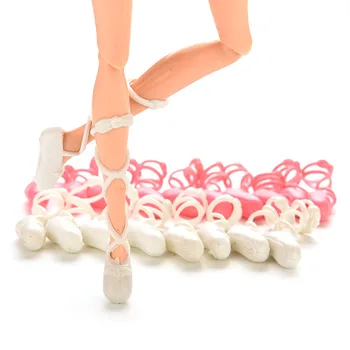 10 пар смешанных цветов балетные туфли Обувь с переплетным типом Обувь для модных кукол Детали Аксессуары