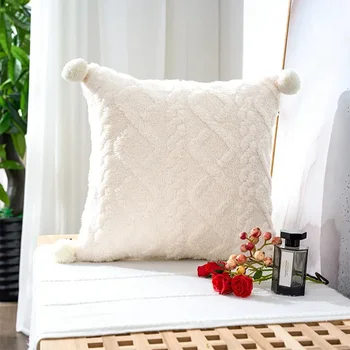  наволочка декоративные подушки для дома белая ретро пушистая мягкая наволочка для дивана диван диван подушка домашний декор оптом